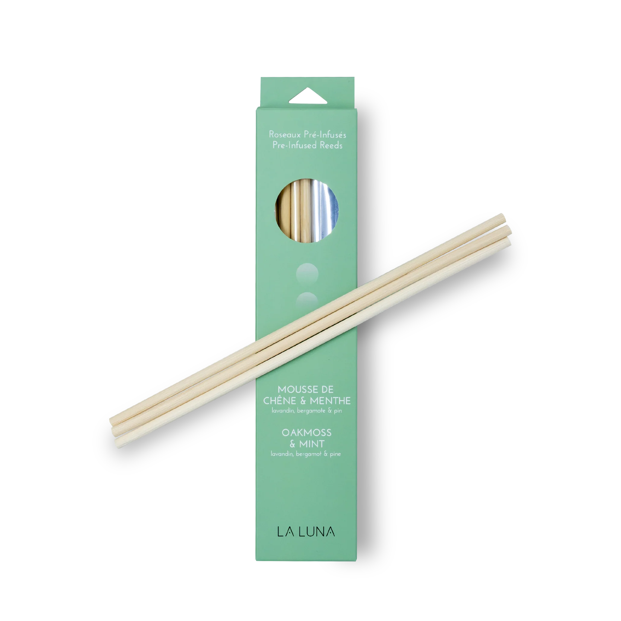 La Luna - Oakmoss & Mint Pre-Infused Reeds, 6 Count