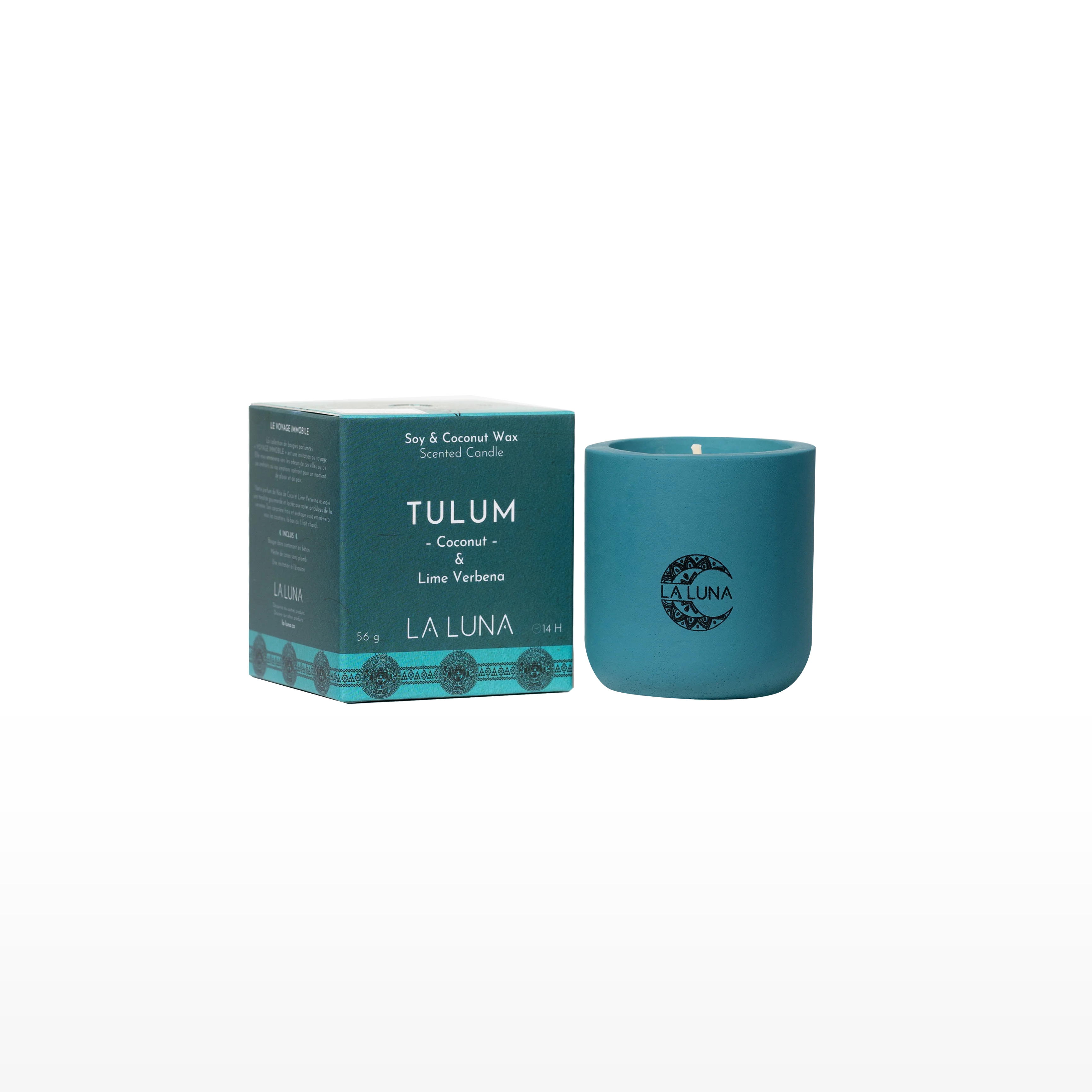 La Luna - Tulum Coconut and Lime Verbena Candle, 56 g