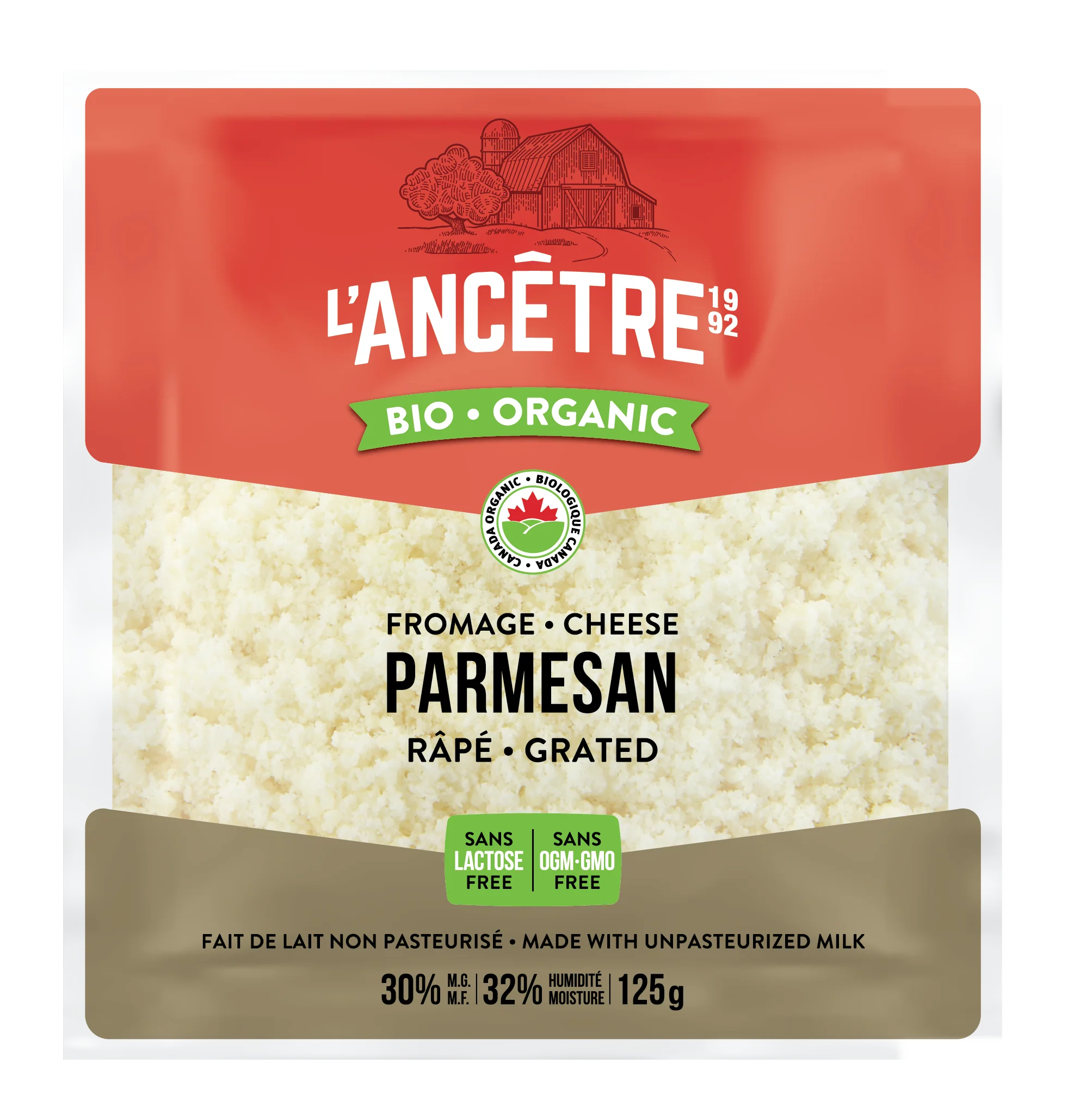 L'Ancetre - Organic Grated Parmesan, 125 g