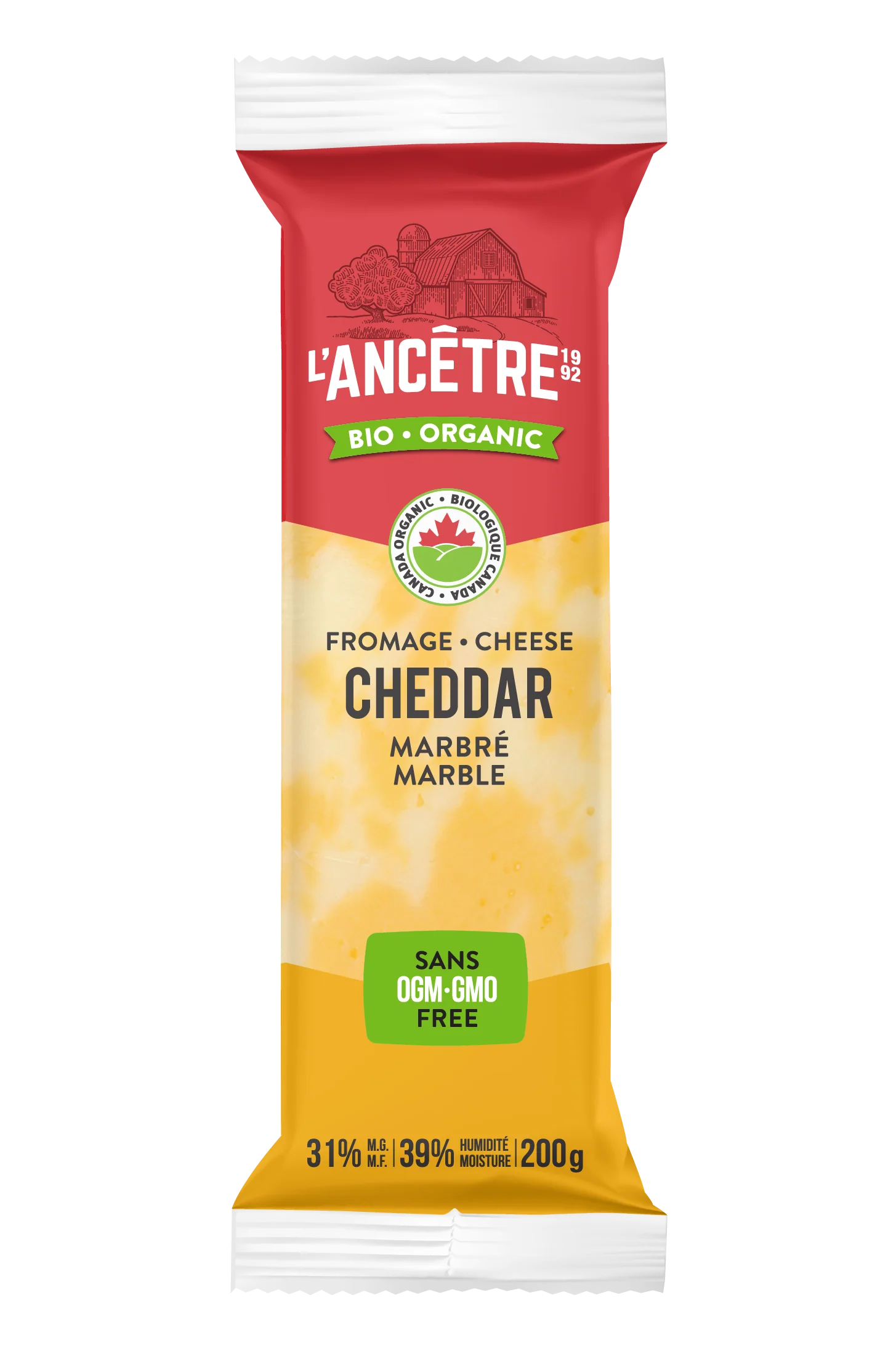 L'Ancetre - Organic Marble Cheddar Cheese, 200 g