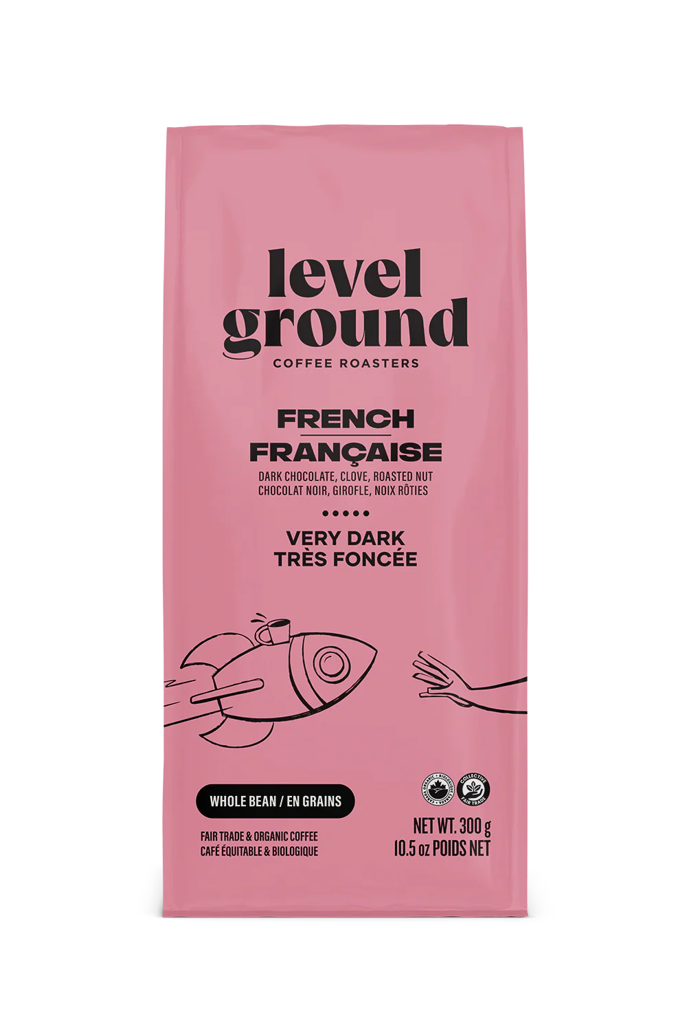 Level Ground Trading Ltd. - French Dark Roast - Whole Bean, 300 g