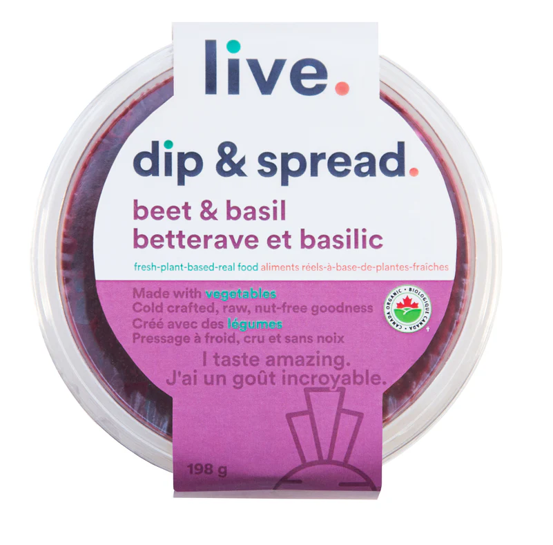 Live Organic Food Products Ltd - Beet & Basil Dip, 198 g