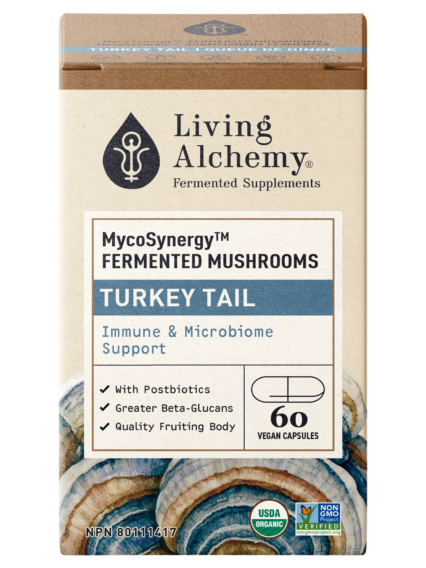Living Alchemy - MycoSynergy Turkey Tail, 60 Capsules