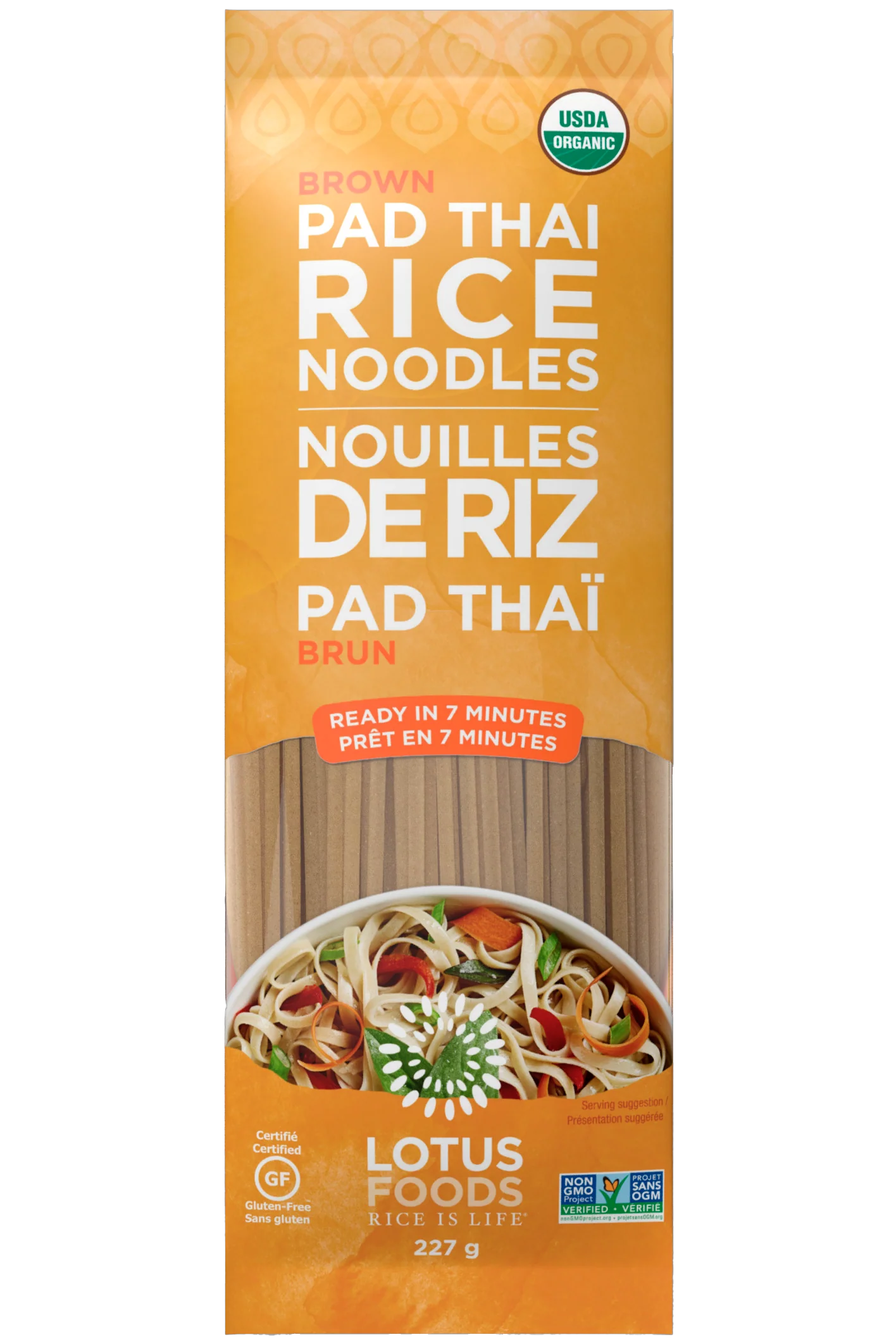 Lotus Rice - Brown Pad Thai Rice Noodles, 227 g