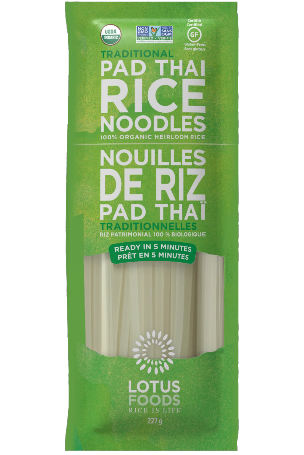 Lotus Rice - Traditional Pad Thai Rice Noodles, 227 g