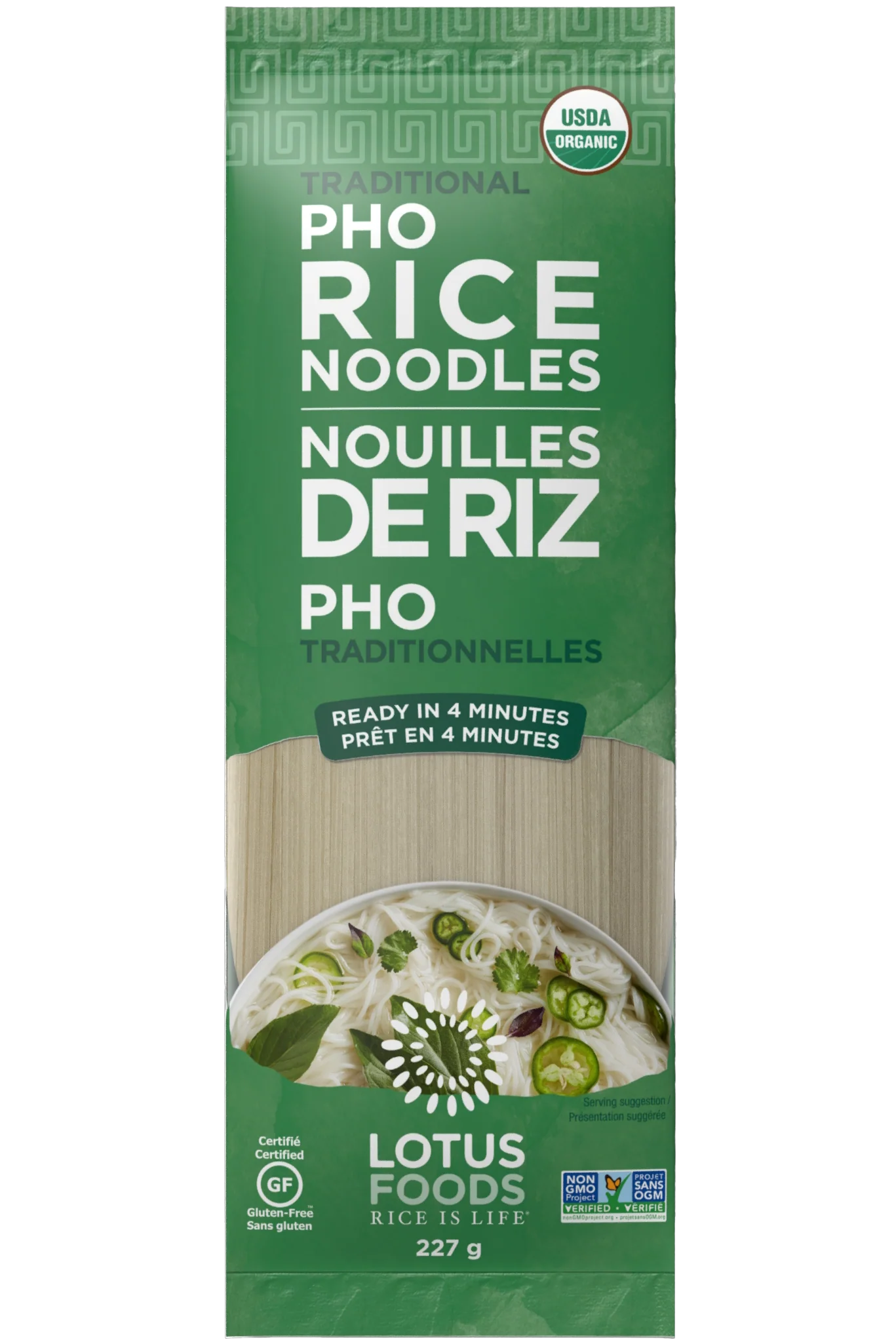 Lotus Rice - Traditional Pho Rice Noodles, 227 g
