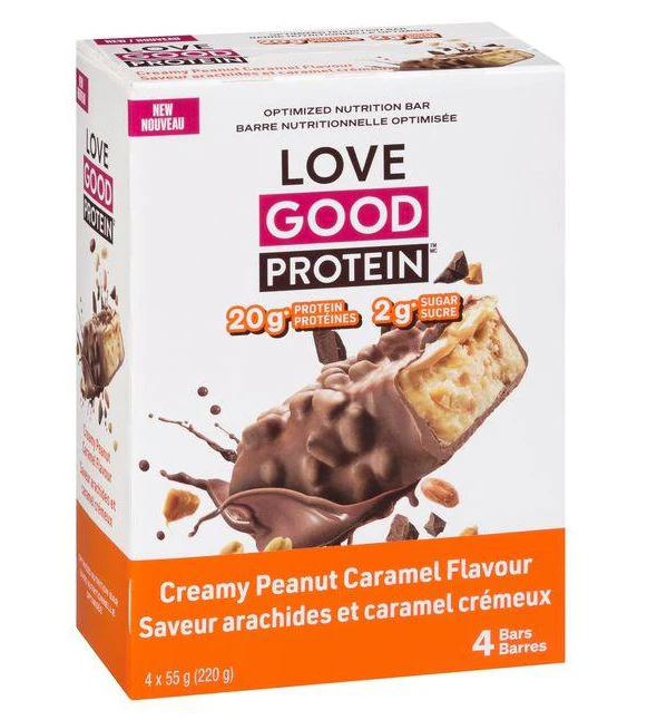 Love Good Fats - Protein Peanut Caramel Bar, 4x55 g