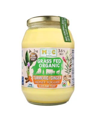 M-C Dairy - Grass Fed Organic Turmeric Ginger Honey Yogurt, 1 kg