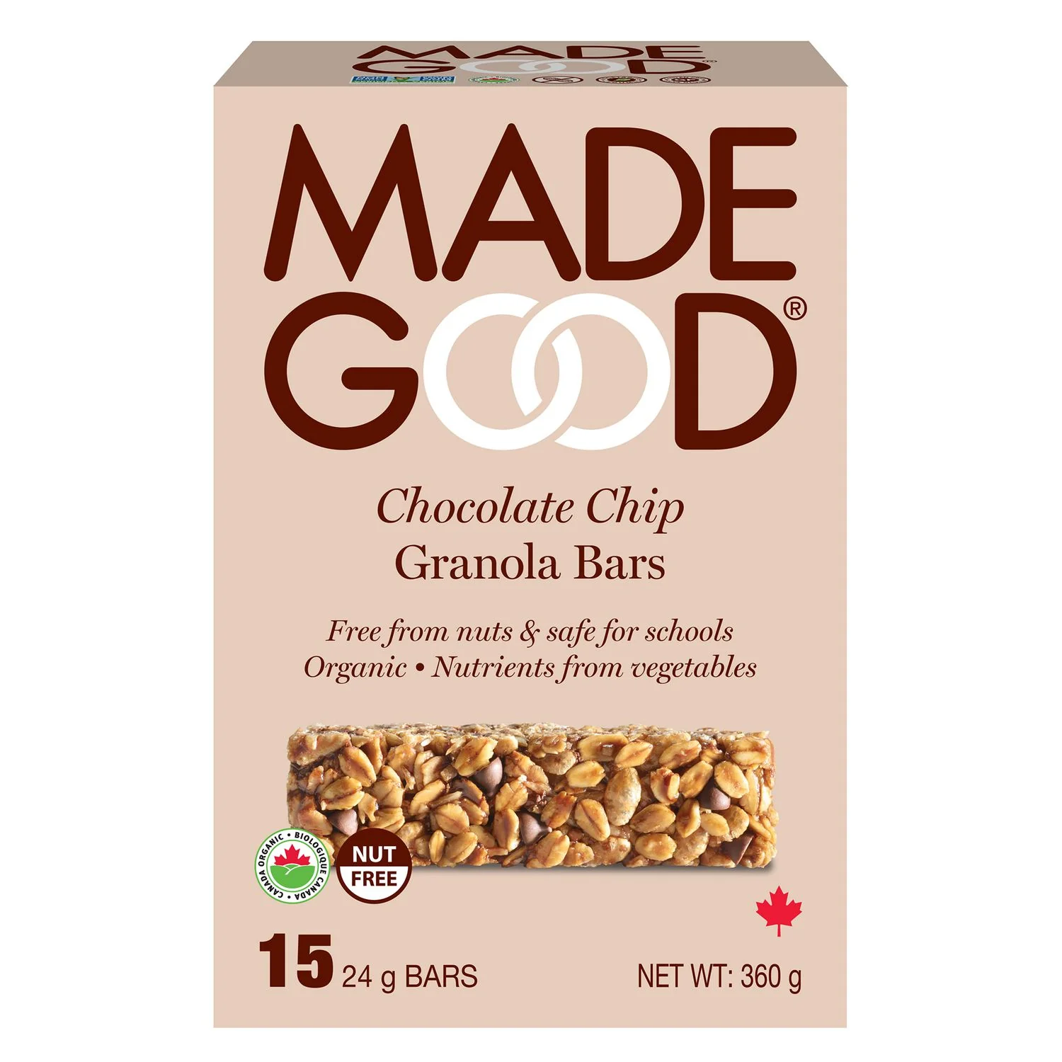 MadeGood - Chocolate Chip Granola Bars, 15x24 g