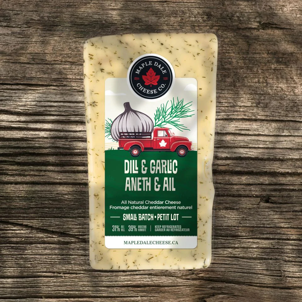 Maple Dale Cheese Co. - Dill & Garlic Cheddar Cheese, 250 g
