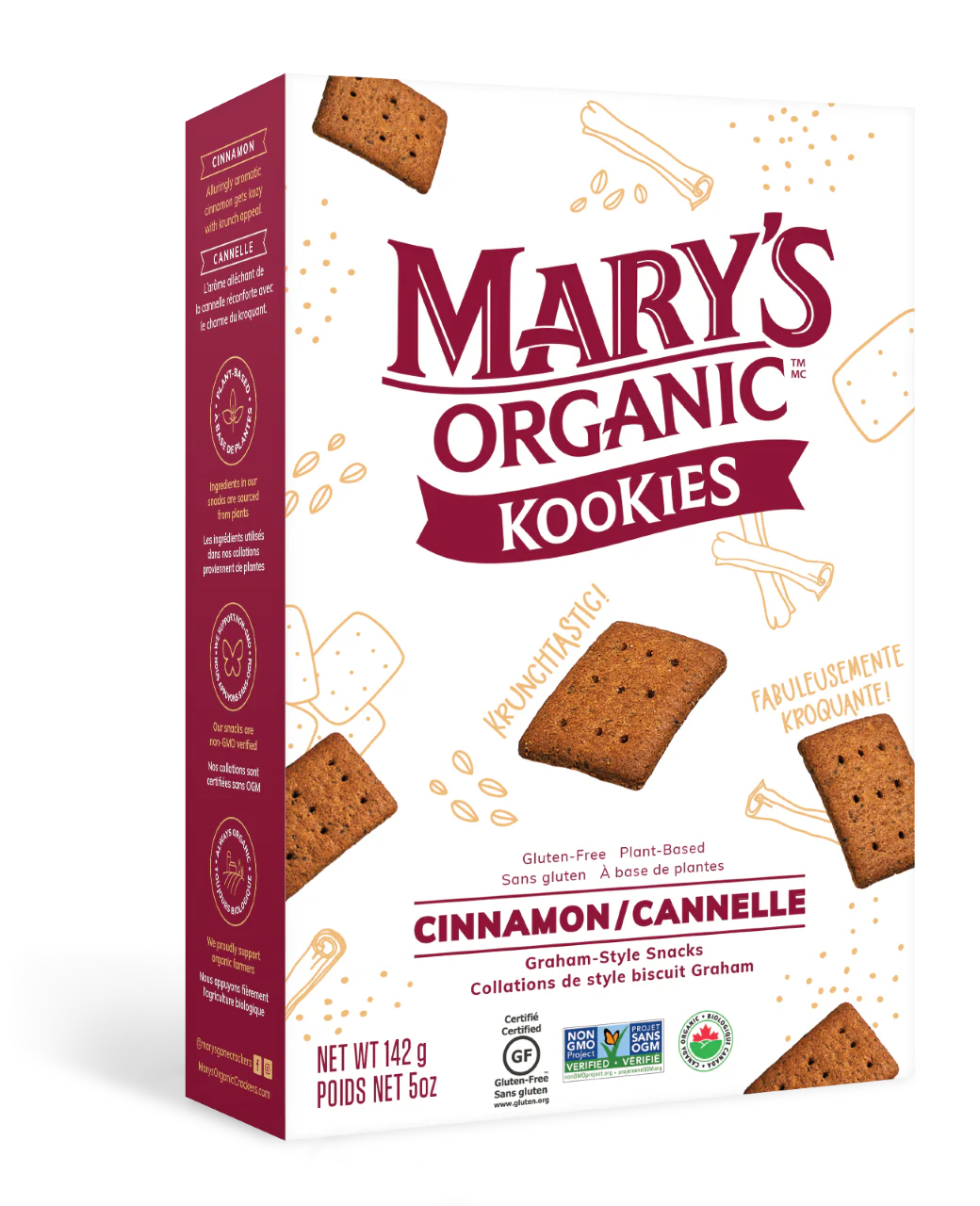 Mary's Organic - Graham Style Kookies, Cinnamon, 142 g
