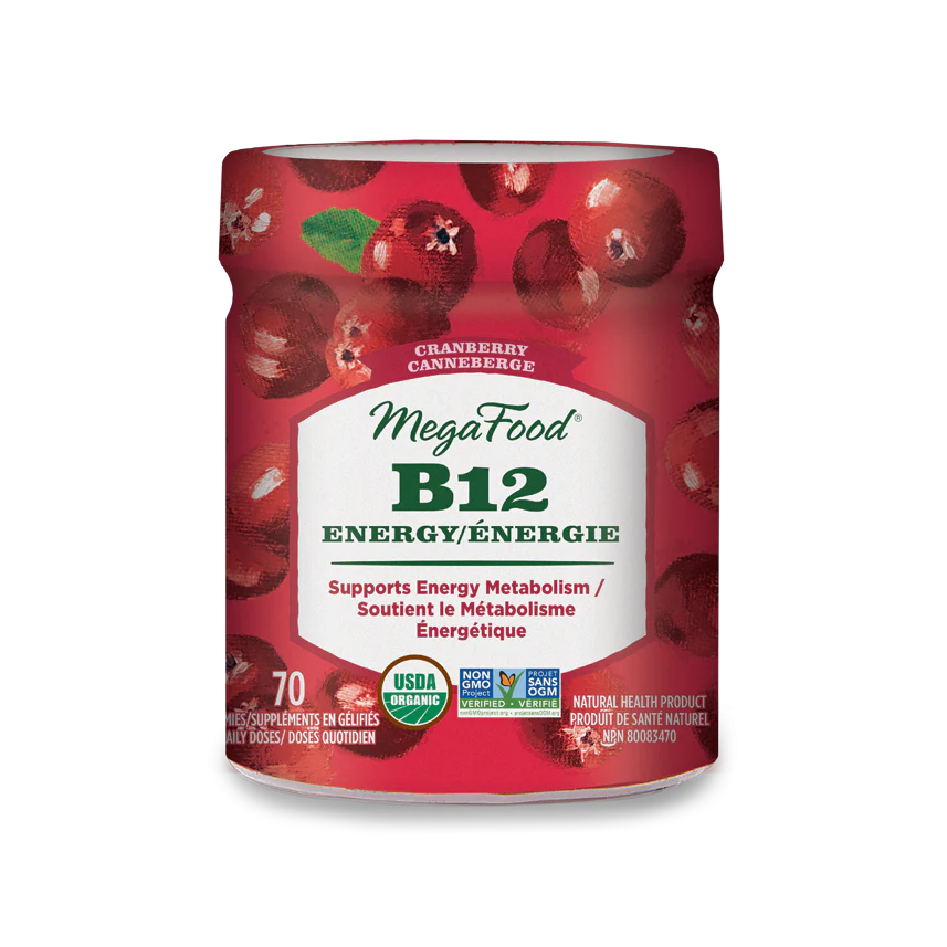 Mega Food -  Vitamin B12 Energy, Cranberry Gummy, 70 count