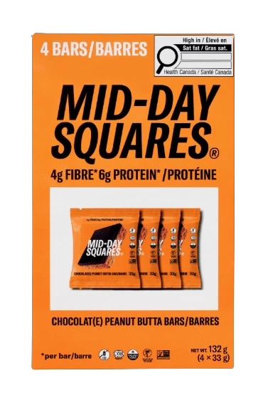 Mid-Day Squares - Squares - Peanut Butter 4 Pack, 132 g