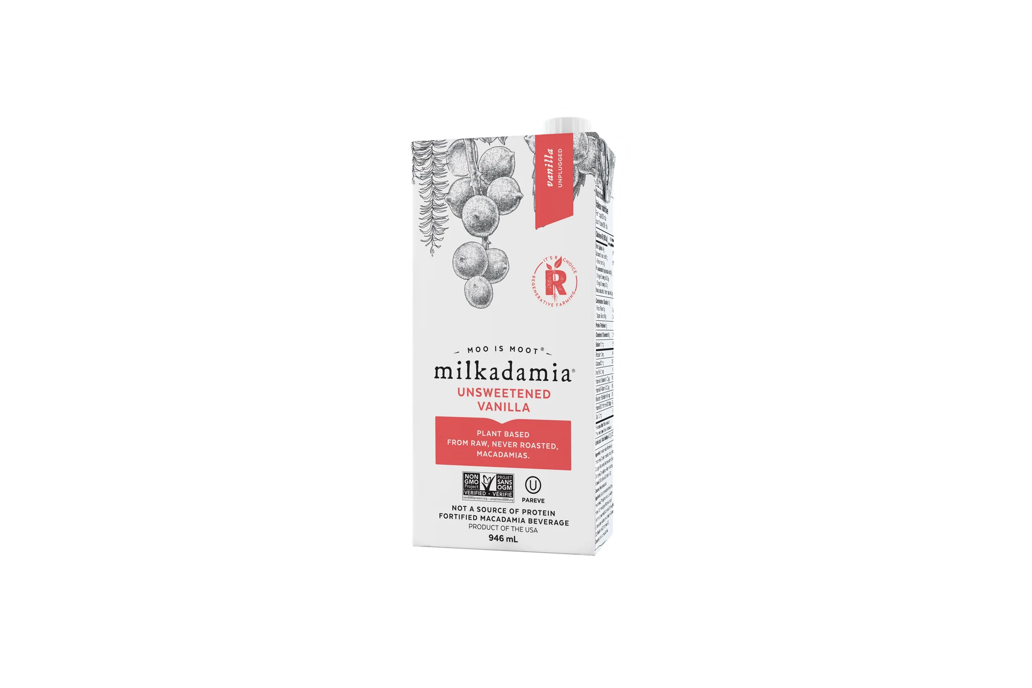Milkadamia - Nut Milk, Unsweetened Vanilla, 946ml
