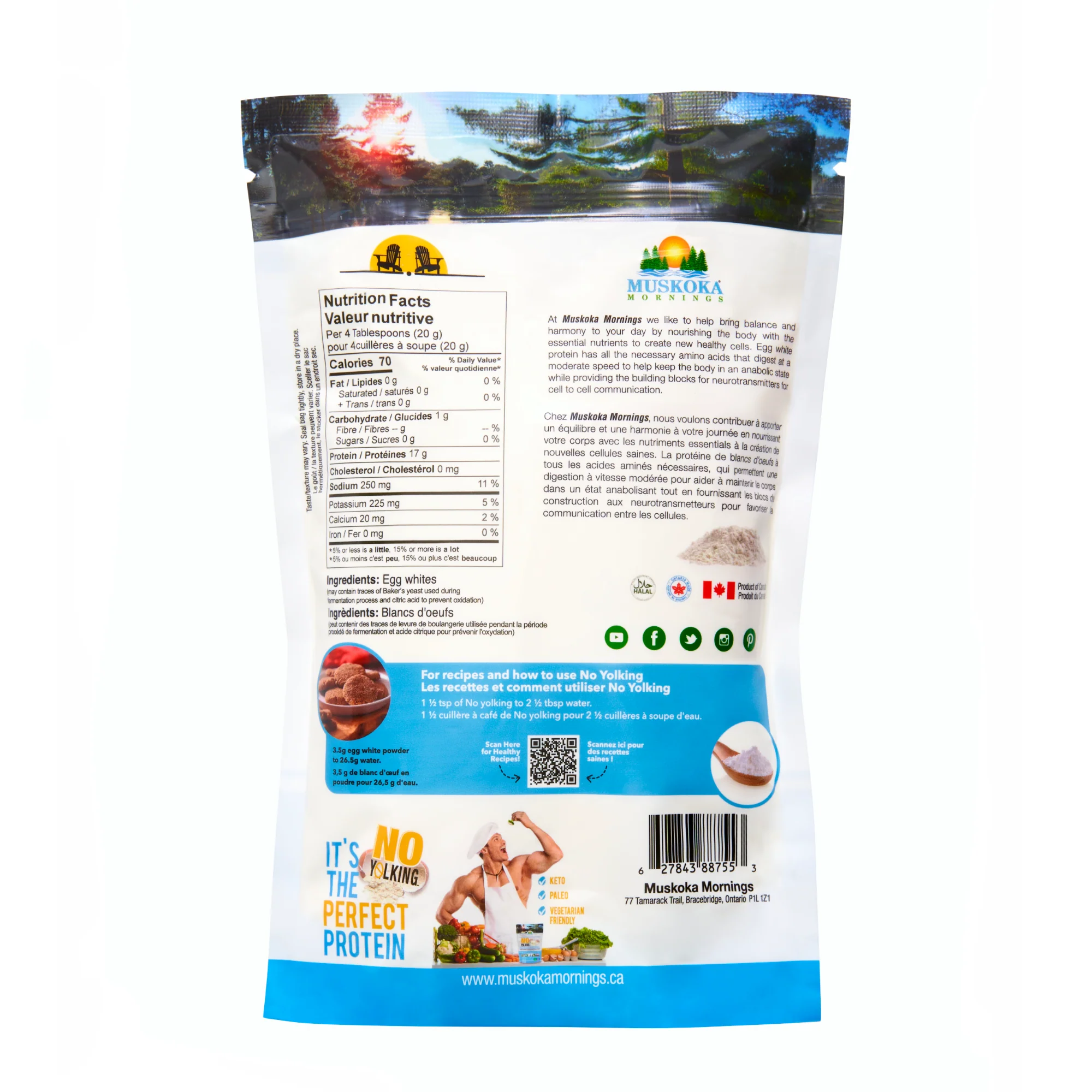 Muskoka Mornings - No Yolking Egg White Powder, 500g - Image 2