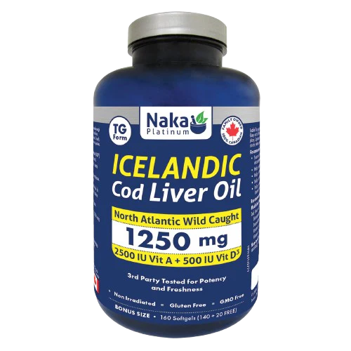 Naka Platinum - Icelandic Cod Liver Oil, 160 Softgels