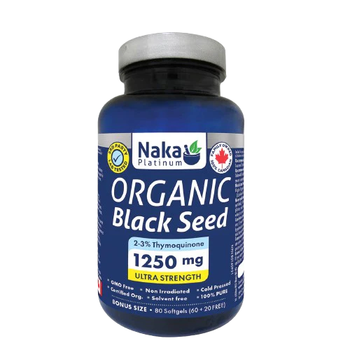 Naka Platinum - Organic Black Seed 1250 mg, 80 Softgels