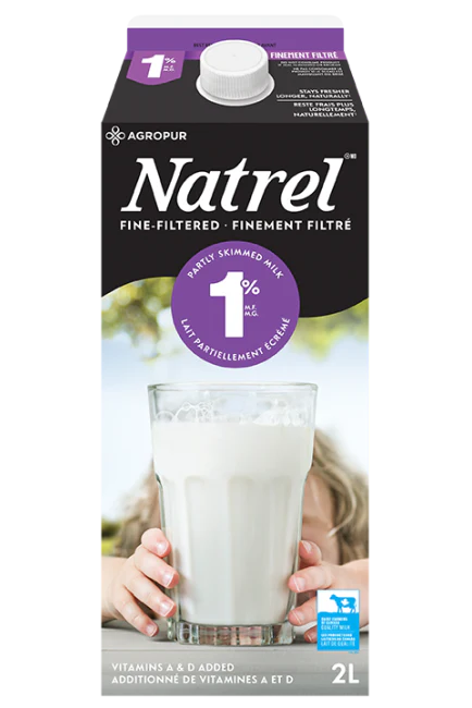 Natrel - 1% Fine Filtered Milk, 2 L