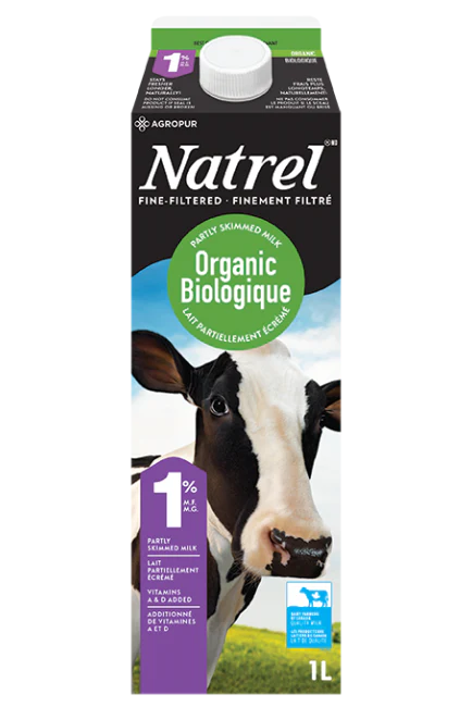 Natrel - Organic Fine-Filtered 1% Milk, 1 L