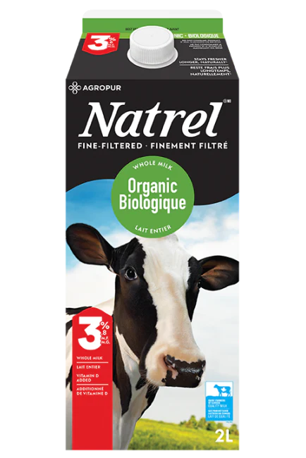 Natrel - Organic Fine-Filtered 3.8% Milk, 2 L
