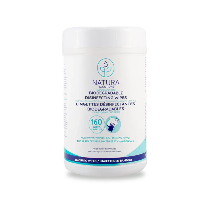 Natura Solutions - Biodegradable Disinfecting Wipes, 160 Count