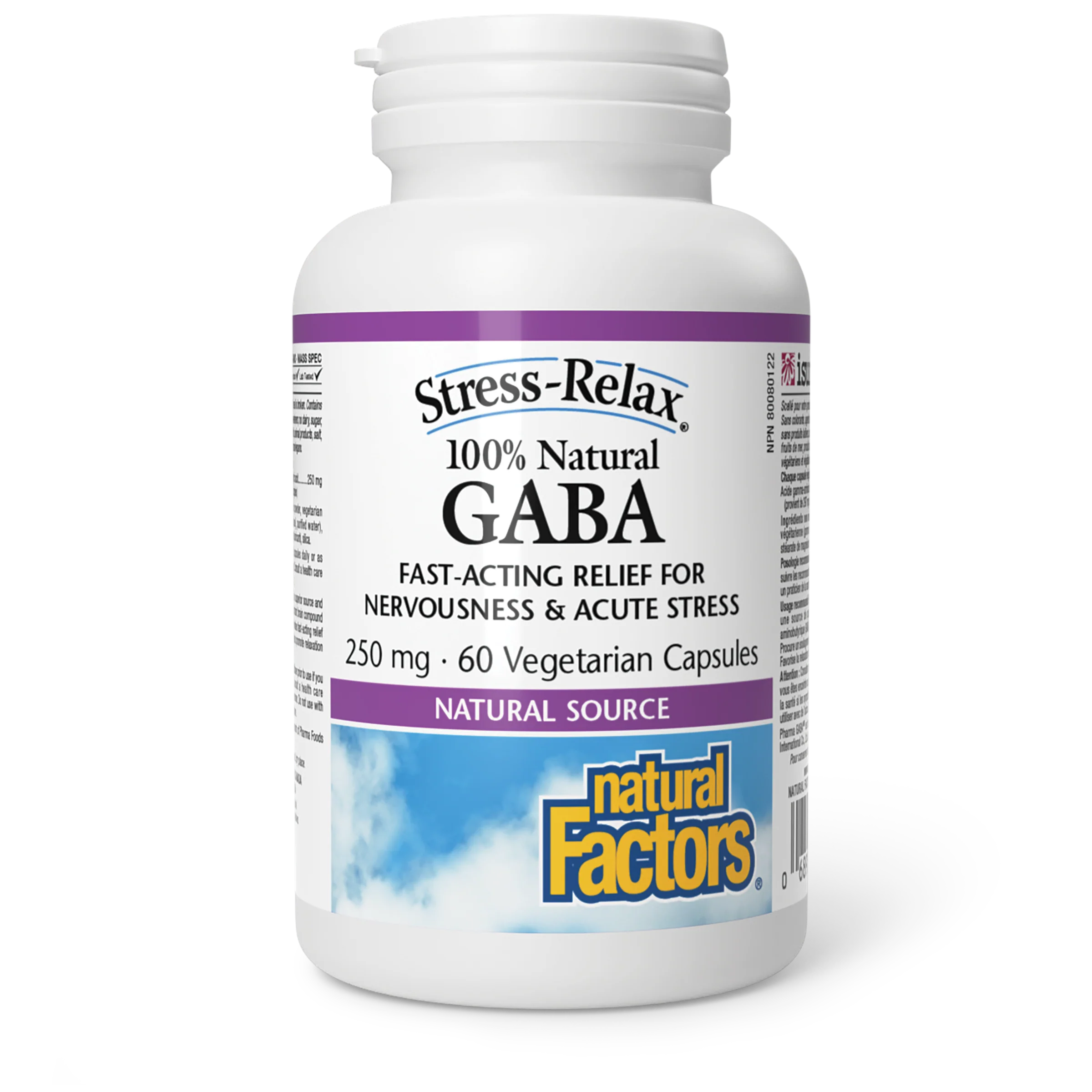Natural Factors - 100% Natural Gaba, 60 CAPS