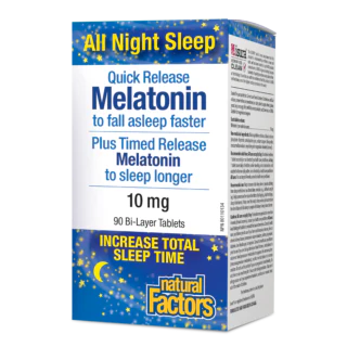 Natural Factors - Melatonin Quick Release Plus Timed Release 10mg, 90 tablets