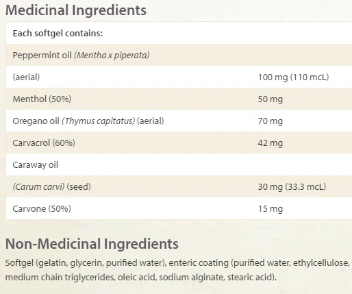 Natural Factors - Peppermint Oil Complex - 60 Softgels - Image 2