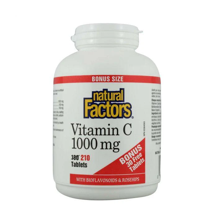 Natural Factors - Vitamin C 1000mg - Bonus 210 CAPS