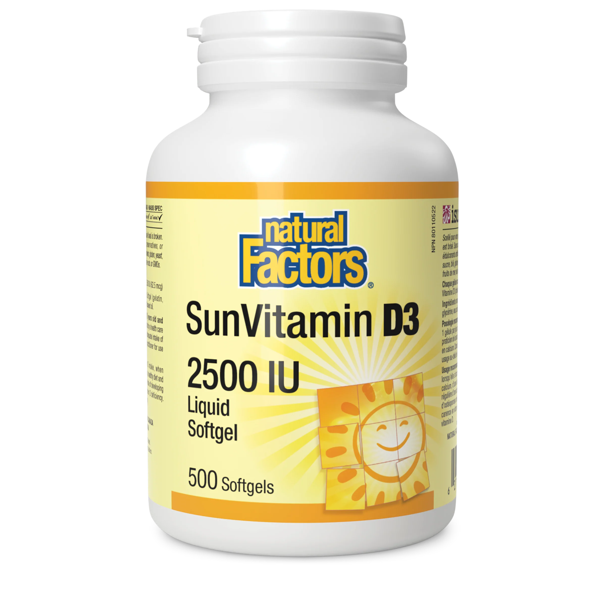 Natural Factors - Vitamin D 2500IU, 500 SG