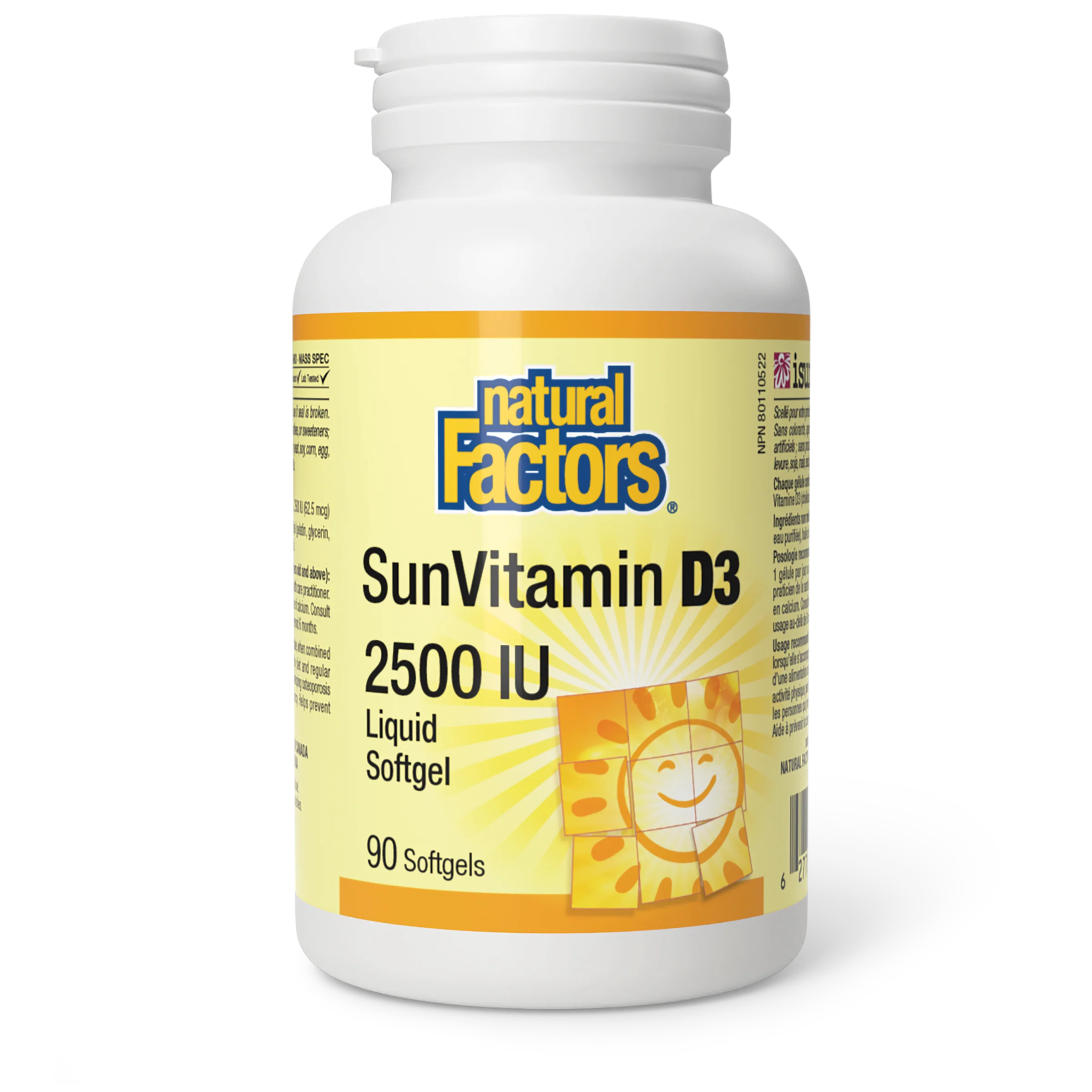 Natural Factors - Vitamin D 2500IU, 90 SG