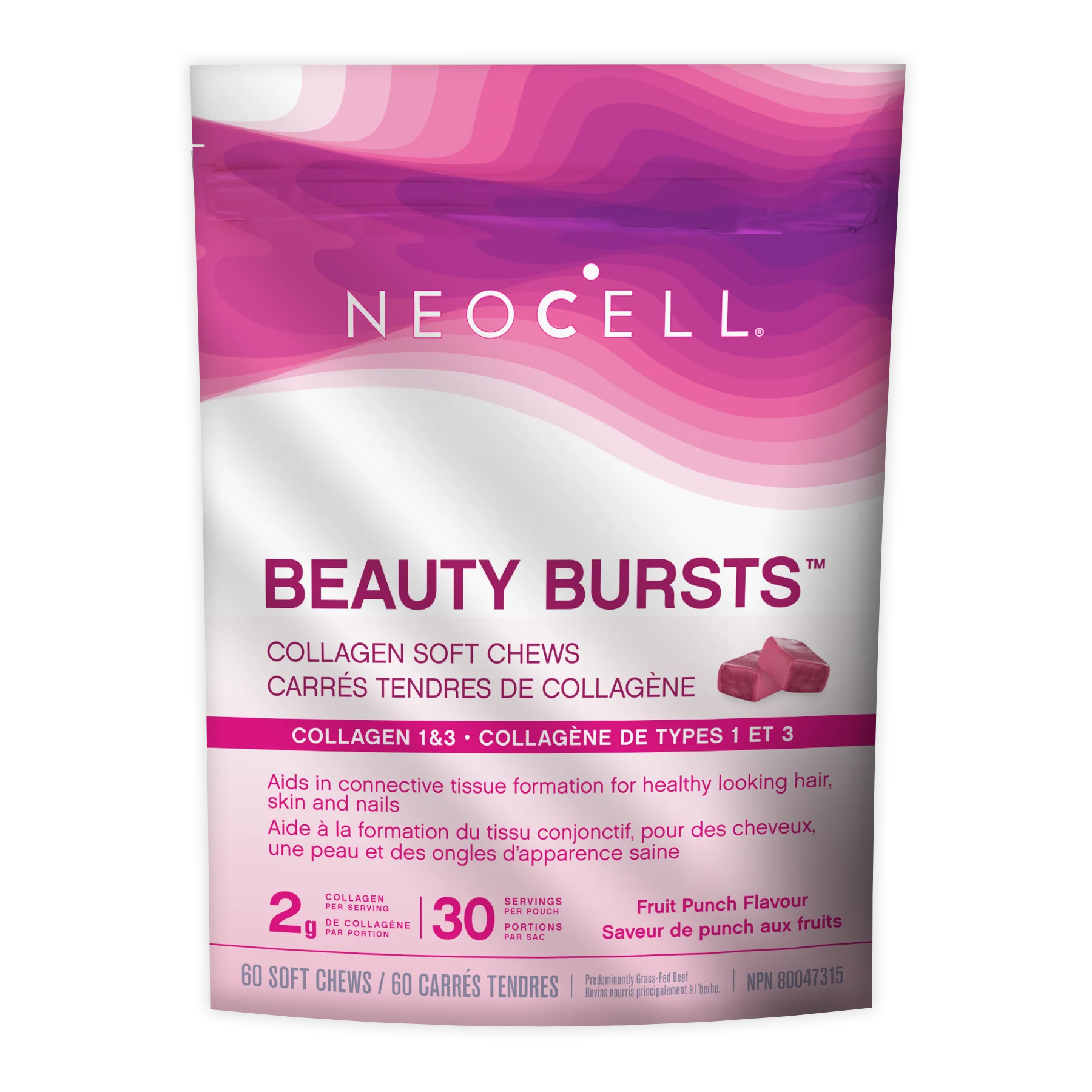 Neocell - Beauty Bursts Collagen Fruit Pch, 60 Chews