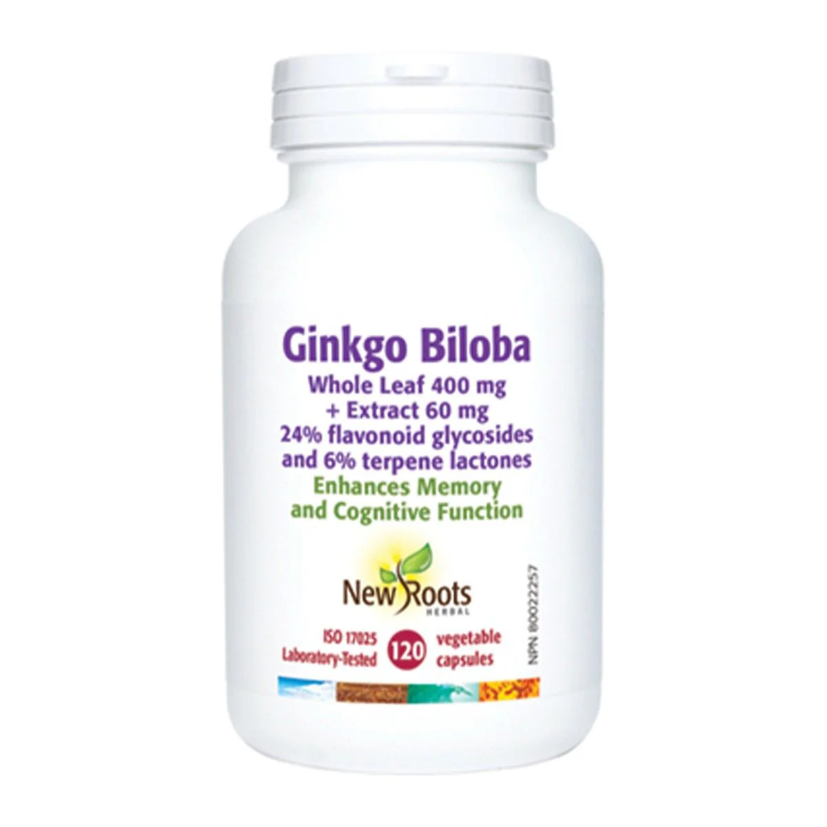 New Roots Herbal - Ginkgo Biloba Extract 60 mg, 120 Caps