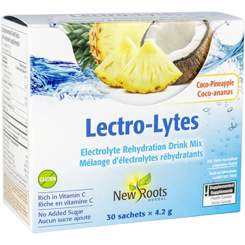 New Roots Herbal - Lectro-Lytes Coco-Pineapple Drink Mix, 30×4.2 g