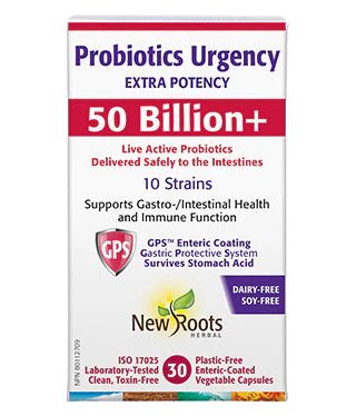 New Roots Herbal - Probiotic Urgency Extra Potency 50 Billion+, 30 Vegetable Capsules
