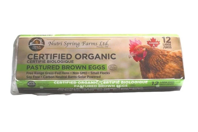 Nutri Spring Farms - Organic Pastured Brown Eggs, 12 Large