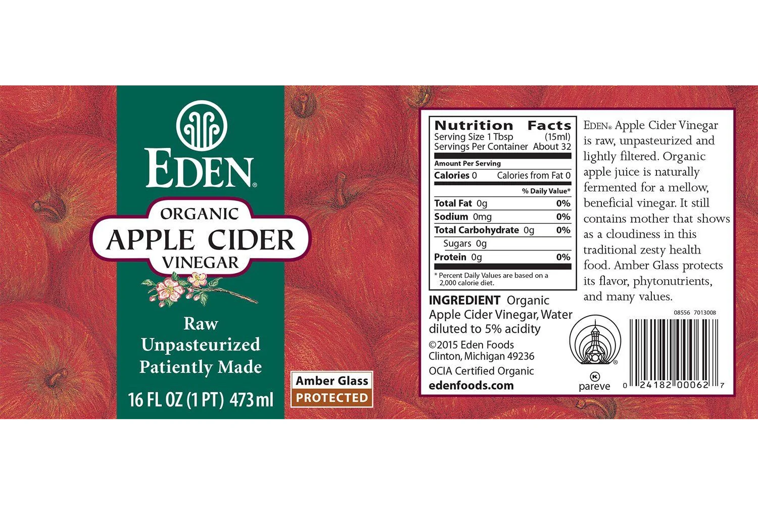 Eden - Organic Apple Cider Vinegar, 473 mL - Image 2