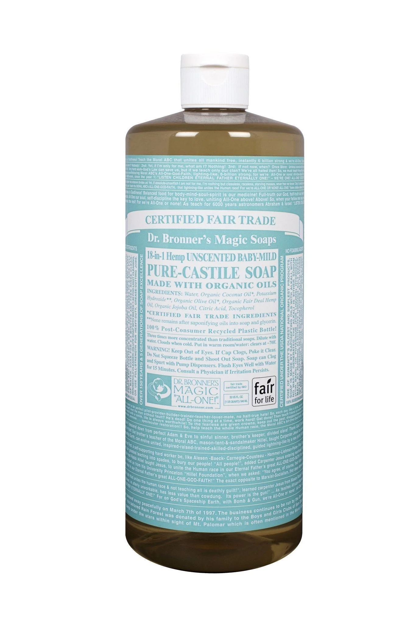 Dr. Bronner's - Organic Baby-Mild Castile Soap, 944ml - Image 2