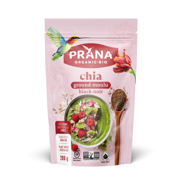 Prana - Organic Black Ground Chia Seeds, 200 g