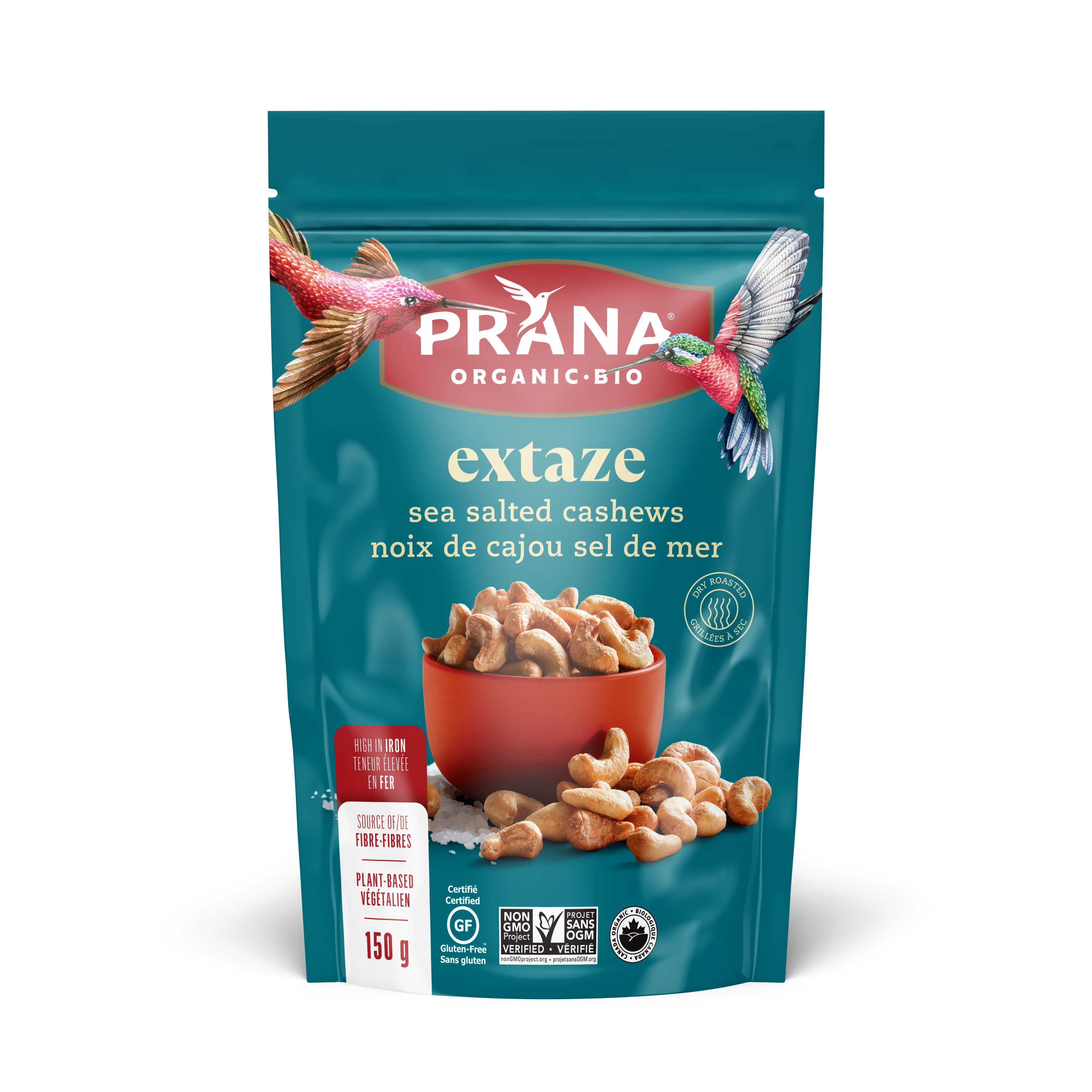 Prana - Organic Extaze Sea Salted Cashews, 150 g