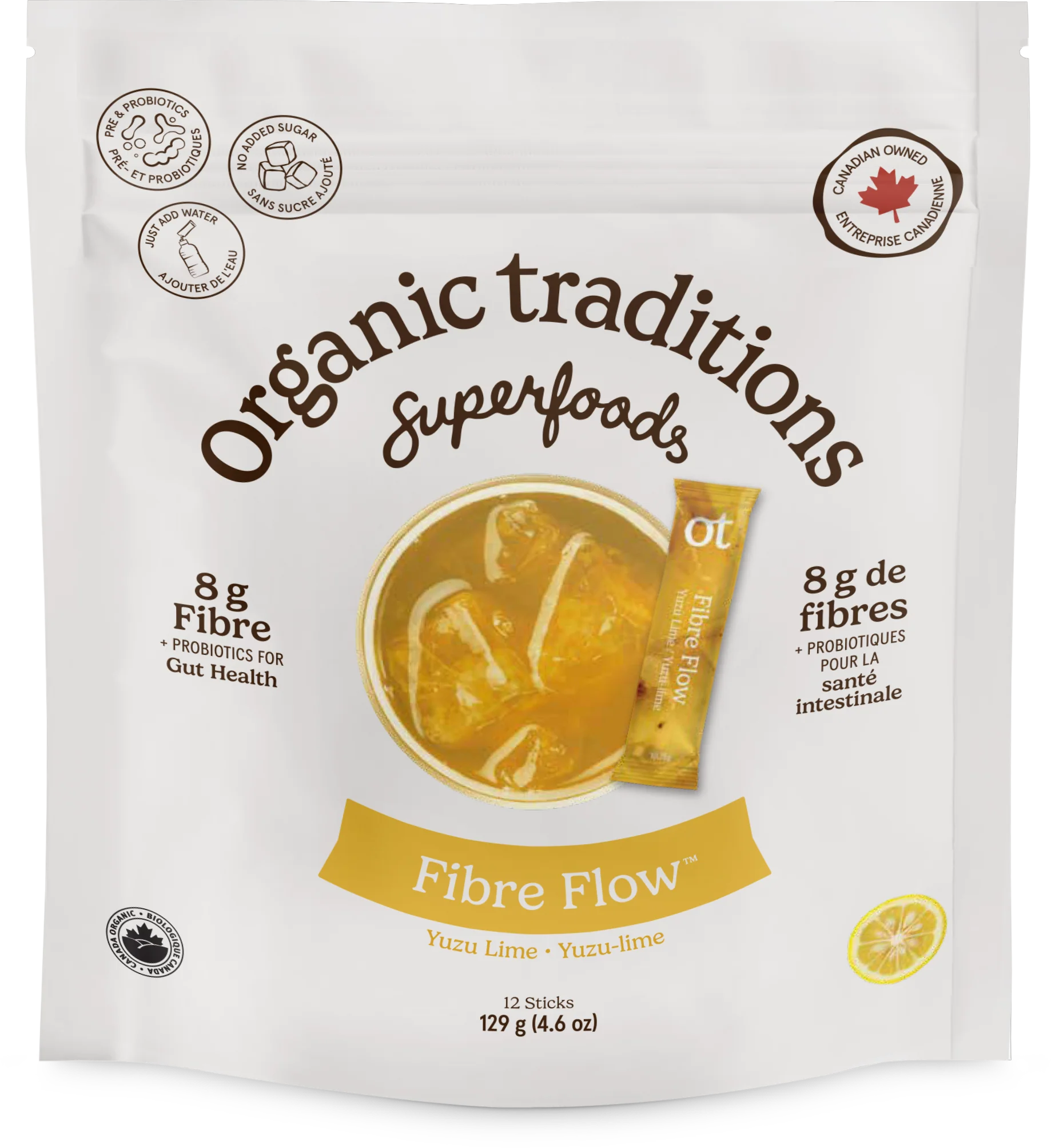 Organic Traditions - Fibre Flow Yuzu Lime, 129 g