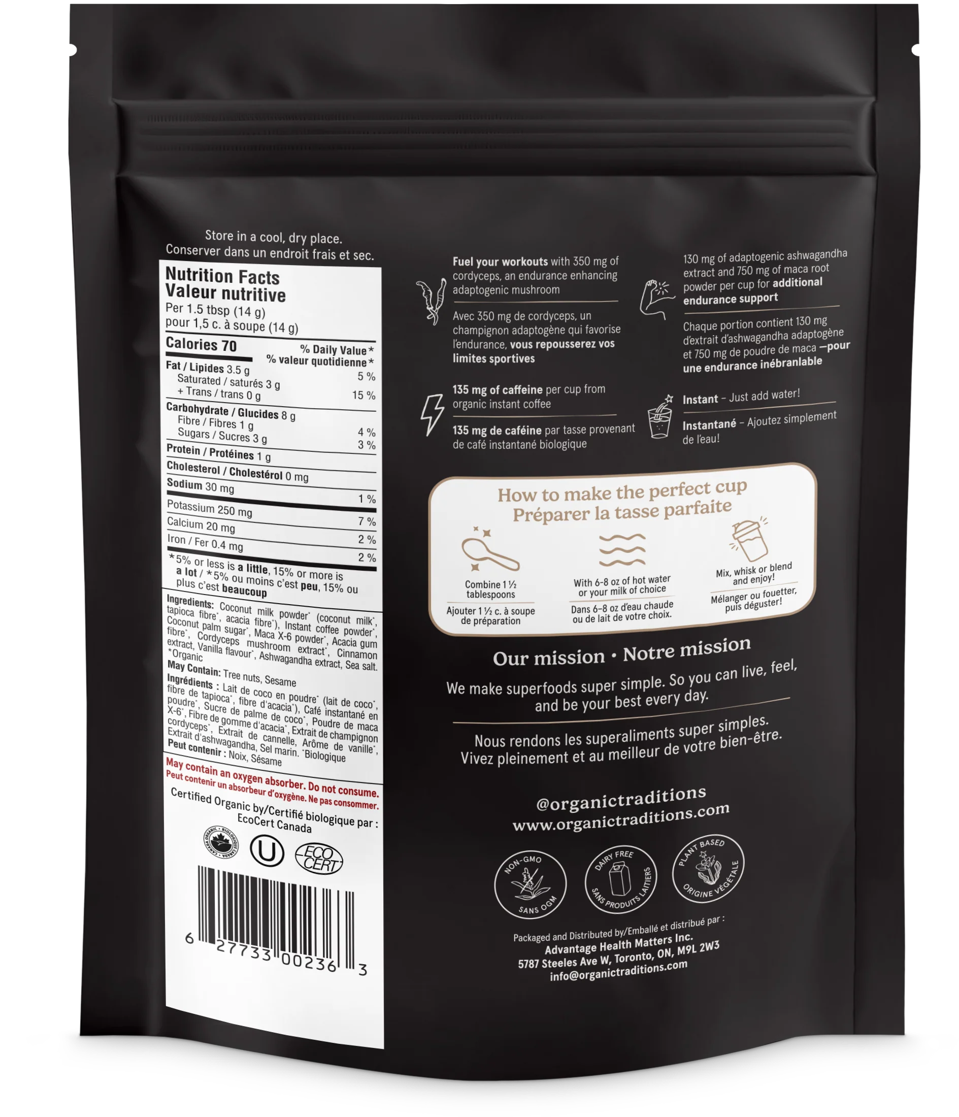 Organic Traditions - Functional Coffee, Endurance Fuel, 100 g - Image 2