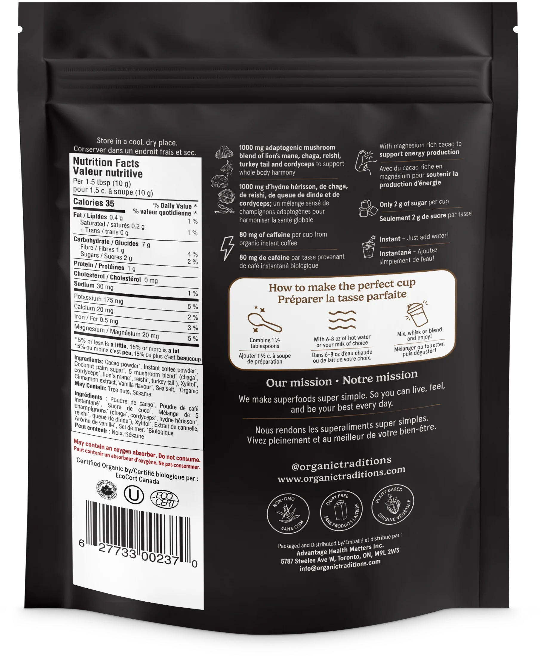Organic Traditions - Functional Coffee, Mocha, 100 g - Image 2