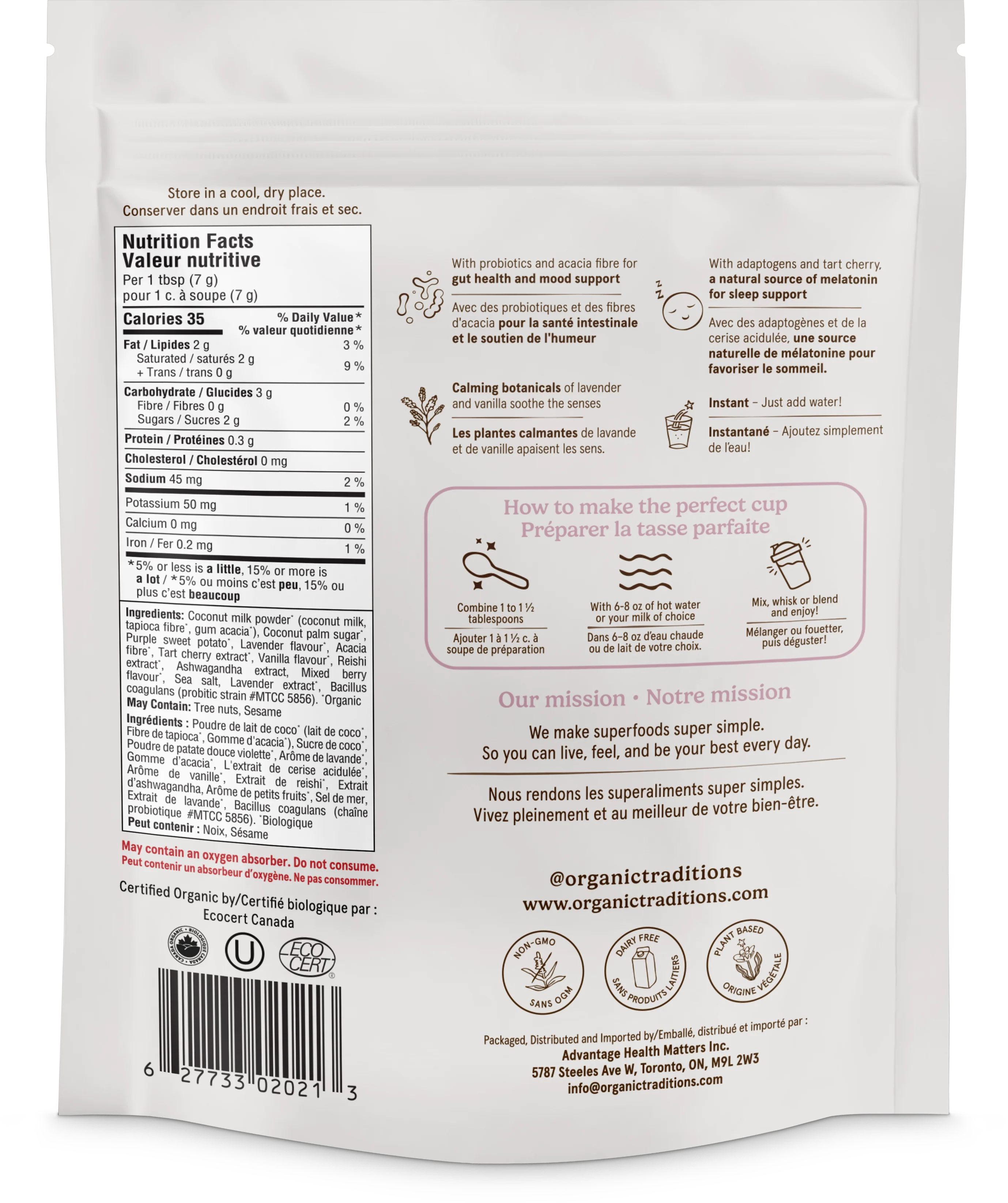 Organic Traditions - Lavender Dream Latte, 150 g - Image 2