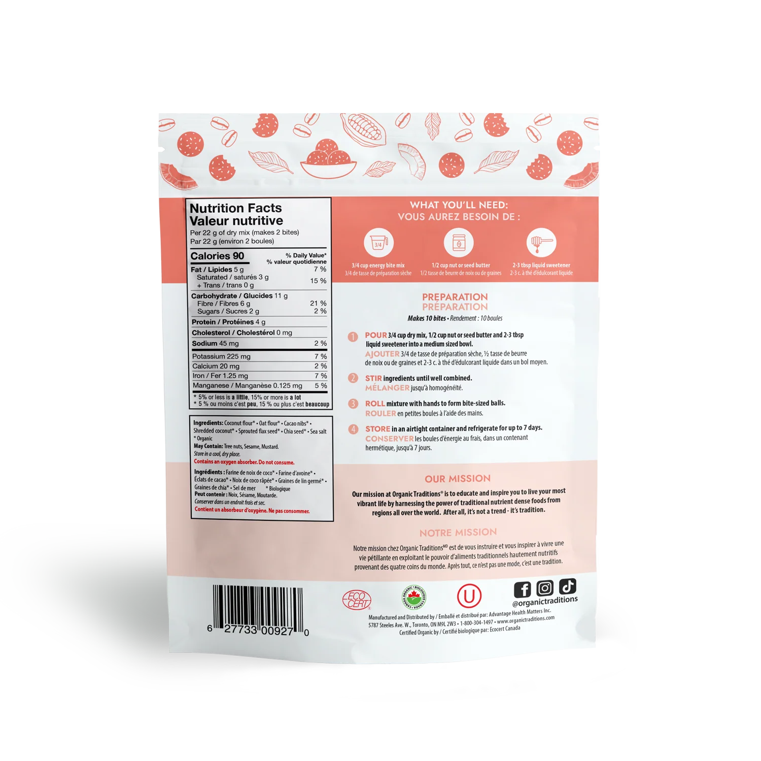 Organic Traditions - Organic Energy Bite Mix, 220 g - Image 2