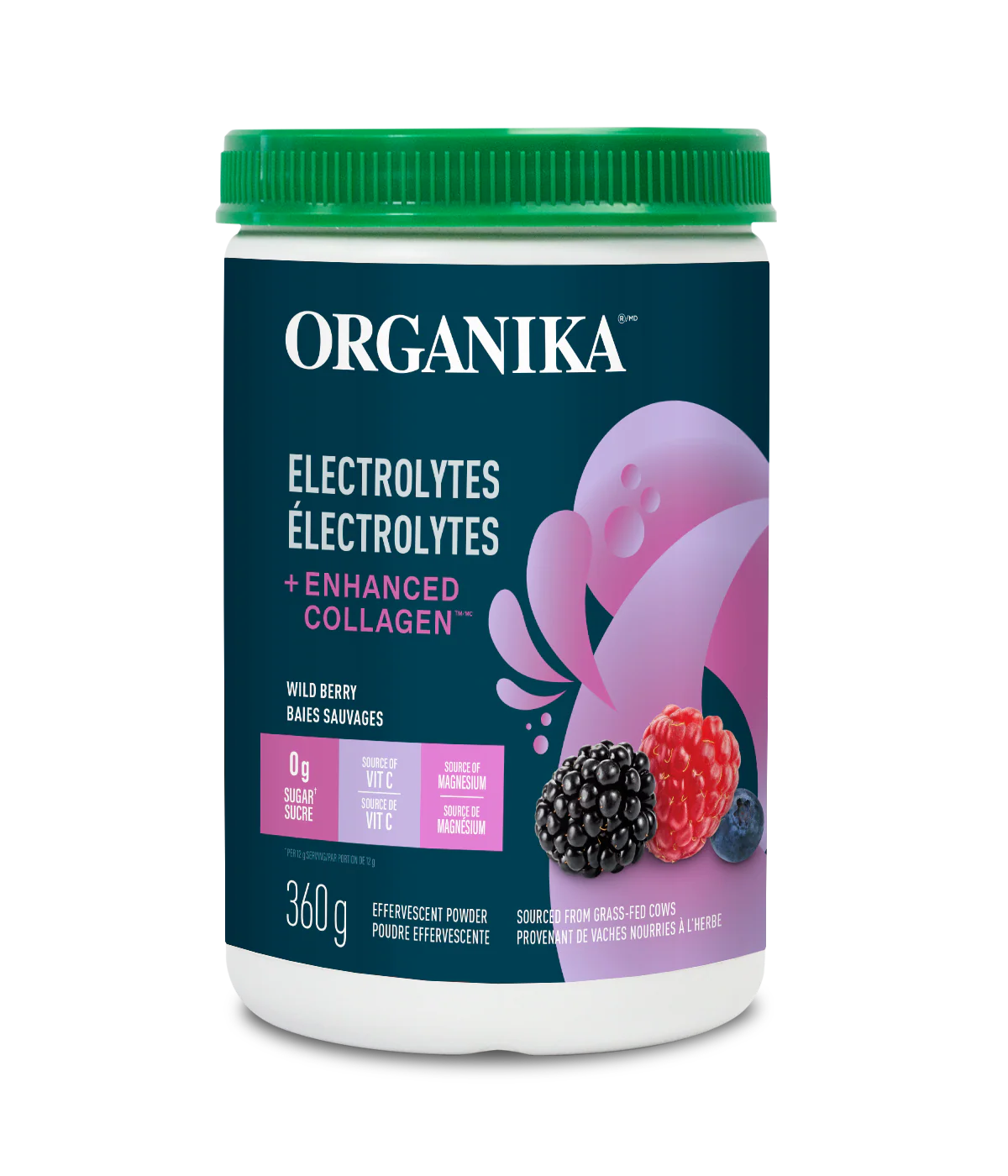 Organika - Electrolytes + Enhanced Collagen, Wildberry, 360G