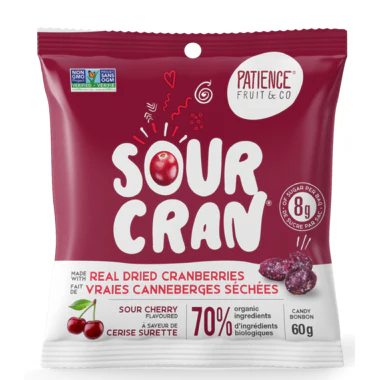 Patience Fruit & Co - Sour Cran Dried Cranberries, Cherry 60 g