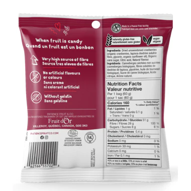 Patience Fruit & Co - Sour Cran Dried Cranberries, Cherry 60 g - Image 2