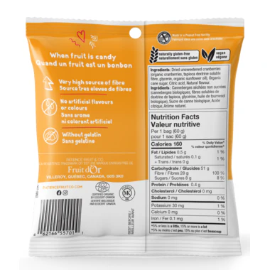 Patience Fruit & Co - Sour Cran Dried Cranberries, Peach 60 g - Image 2