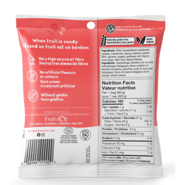 Patience Fruit & Co - Sour Cran Dried Cranberries, Strawberry 60 g - Image 2